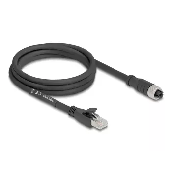 Võrgukaabel DeLOCK 80590 M12 to RJ-45 Cat5e 2 m Must