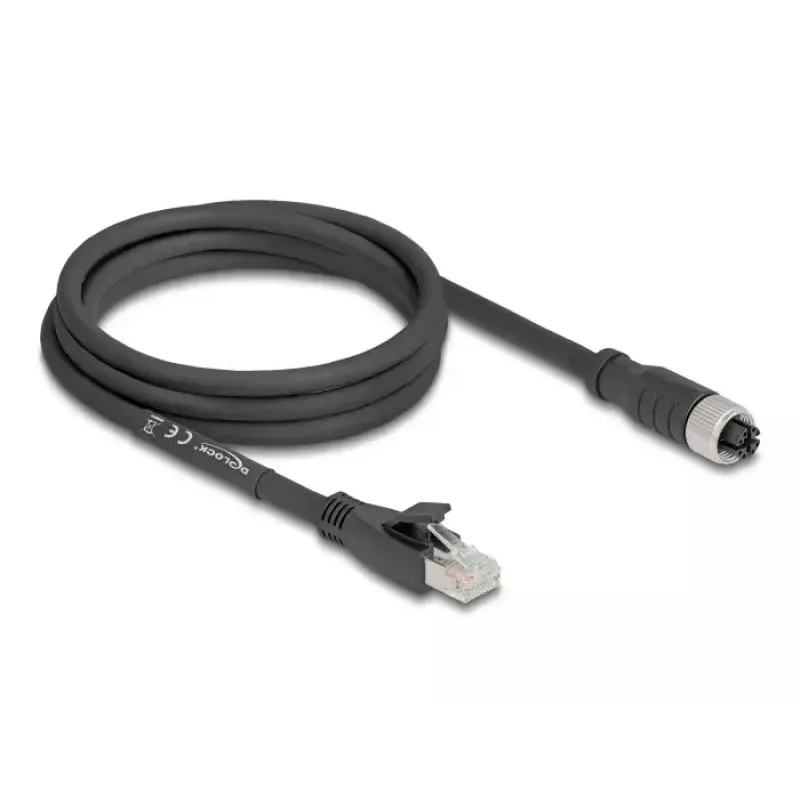 Võrgukaabel DeLOCK 80590 M12 to RJ-45 Cat5e 2 m Must