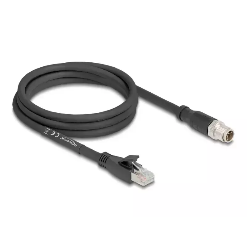 Võrgukaabel DeLOCK 80579 M12 to RJ-45 Cat5e 2 m Must