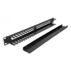 Kaablihalduspaneel DELOCK 19 tolli 1U metall, 2 ava, must