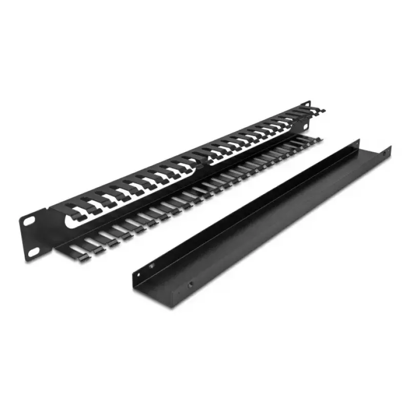 Kaablihalduspaneel DELOCK 19 tolli 1U metall, 2 ava, must