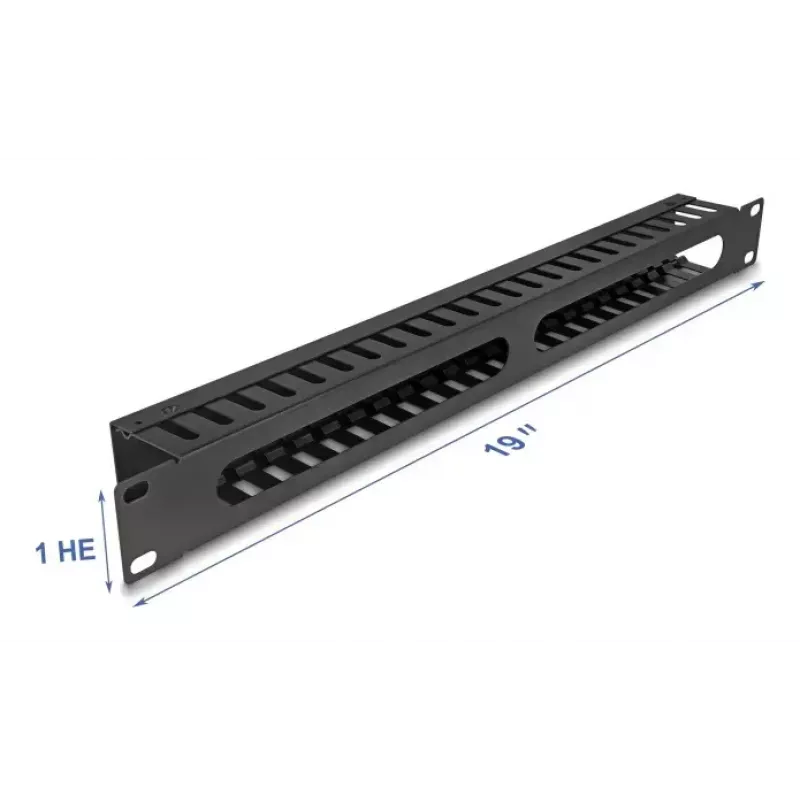 Kaablihalduspaneel DELOCK 19 tolli 1U metall, 2 ava, must
