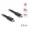DELOCK koaksiaalne USB-C – USB-C kaabel USB4 Gen 3x2 40 Gbps USB PD 3.1 240 W 0,5 m