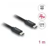 USB-C–USB-C koaksiaalkaabel DELOCK USB4 Gen 3x2 40 Gbps USB PD 3.1 240 W 1 m