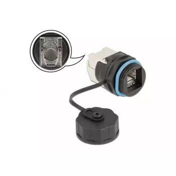 DELOCK juhtmepistik RJ45 Cat.6A LSA sirge must 29×43×29 mm