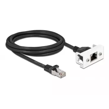 DeLOCK võrgukaabel 87112 2m Cat6a S/FTP RJ-45 Must Valge