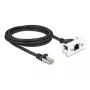 DeLOCK võrgukaabel 87112 2m Cat6a S/FTP RJ-45 Must Valge