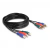 DeLOCK RCA RGB pikenduskaabel 3 x isane kuni 3 x emane 3 m