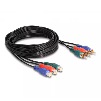 DeLOCK RCA RGB pikenduskaabel 3 x isane kuni 3 x emane 3 m