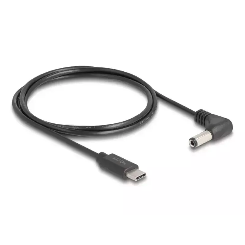 DeLOCK 85399 toitekaabel Must 1,5 m USB C 5,5 x 2,5 mm