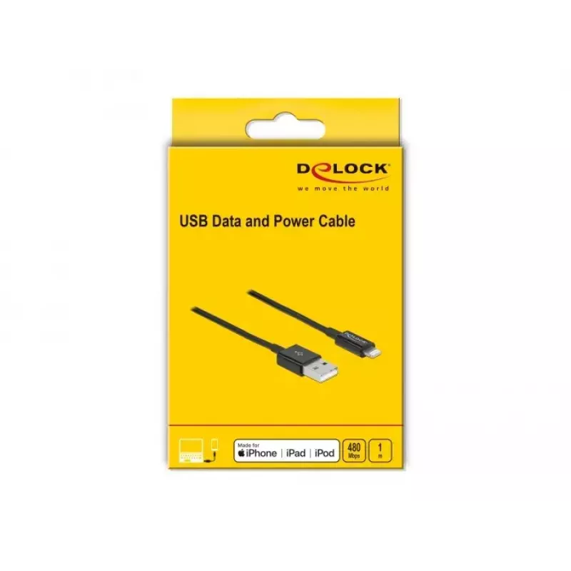 USB andme- ja laadimiskaabel DeLOCK 83002 1 m must