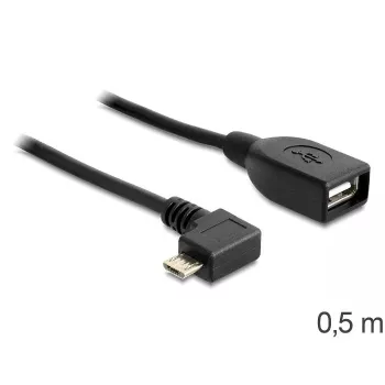 USB-kaabel Micro-USB B USB A DeLOCK 83271 0,5 m Must