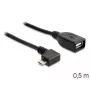 USB-kaabel Micro-USB B USB A DeLOCK 83271 0,5 m Must