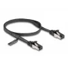 DeLOCK RJ45 lame patch-kaabel pistik pistikusse Cat.8.1 painduv 0,5 m must