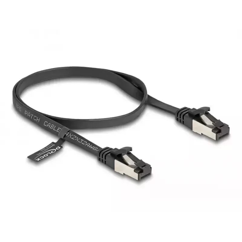 DeLOCK RJ45 lame patch-kaabel pistik pistikusse Cat.8.1 painduv 0,5 m must