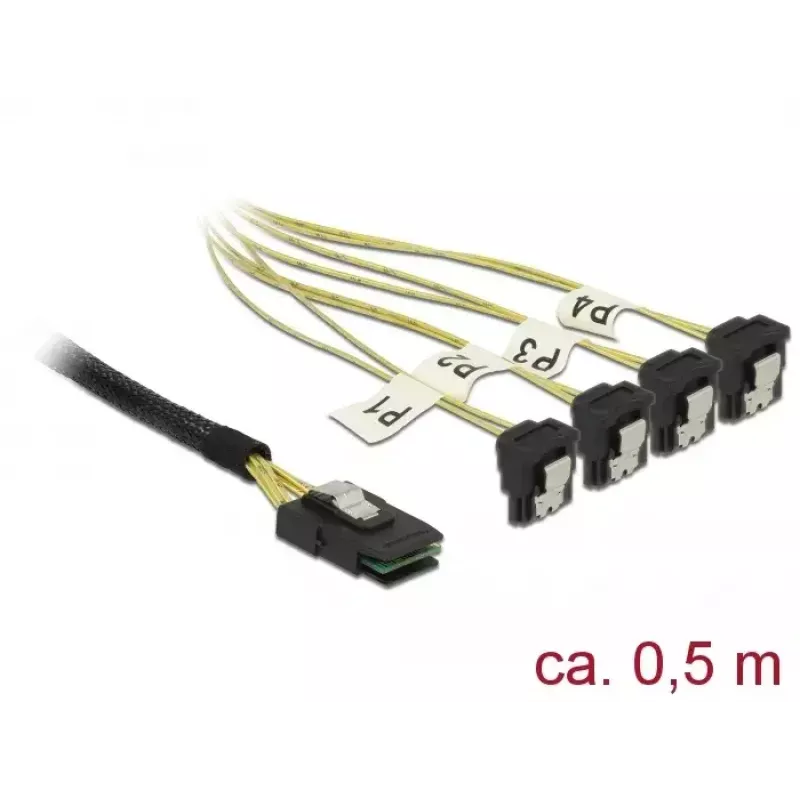 Sisemine toitekaabel DeLOCK 85686 0,5 m Mini SAS SFF-8087 4 × SATA-le