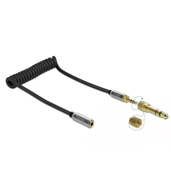 Audio pikenduskaabel DELOCK 85831 — 1 m, 3,5 mm isane emasele, kullatud kontaktid, AWG 28, must