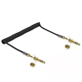 Audiokaabel DELOCK 85837 — 2 m, 3,5 mm isane-isanele, kullatud kontaktidega, AWG 28, must