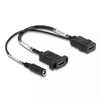 DeLOCK HDMI-kaabel 4K 60 Hz alalisvoolutoitega 2,1 x 5,5 mm 0,30 m paneelikinnitus