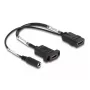 DeLOCK HDMI-kaabel 4K 60 Hz alalisvoolutoitega 2,1 x 5,5 mm 0,30 m paneelikinnitus