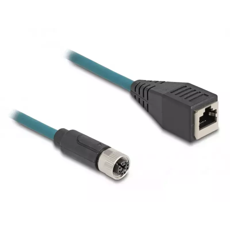 DeLOCK M12 adapterkaabel X-kodeeringuga 8 kontaktiga emane RJ45 emane 50 cm