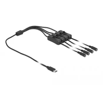 USB USB-C isane 4 × DC 5,5 × 2,1 mm emase otsaga kaabel DeLOCK 86802
