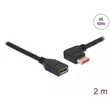 DisplayPorti pikenduskaabel DeLOCK 87075 2m 90° vasaknurk