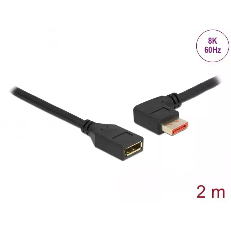 DisplayPorti pikenduskaabel DeLOCK 87075 2m 90° vasaknurk