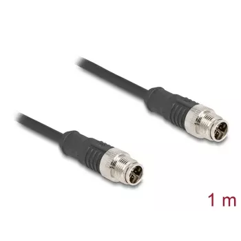 Võrgukaabel DeLOCK M12 kaabel X-koodiga 8 kontaktiga isane-isane Cat5e 1 m Must
