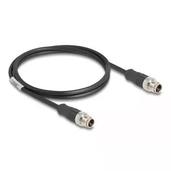 Võrgukaabel DeLOCK M12 kaabel X-koodiga 8 kontaktiga isane-isane Cat5e 1 m Must