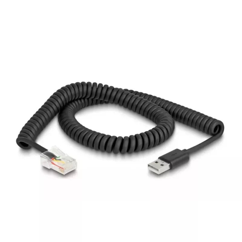 DeLOCK RJ50 USB 2.0 tüüp-A poole täispikkuses keerdkaabel 2 m must
