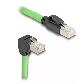Võrgukaabel DeLOCK RJ45 Cat.6A Plug to Plug Ülesnurgatud 2m Roheline