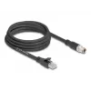Võrgukaabel DeLOCK 80580 M12 RJ-45 Cat5e 3 m Must