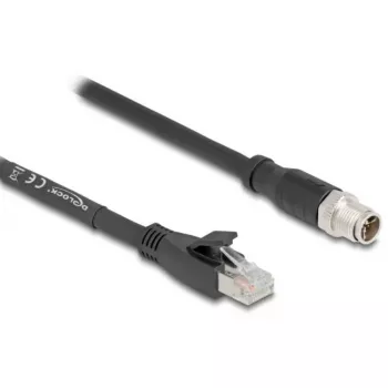 Võrgukaabel DeLOCK 80580 M12 RJ-45 Cat5e 3 m Must