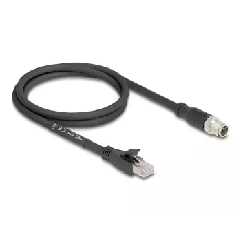 Võrgukaabel DeLOCK 80577 M12 kuni RJ-45 Cat5e 1m Must