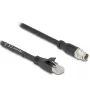 Võrgukaabel DeLOCK 80577 M12 kuni RJ-45 Cat5e 1m Must