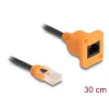 Võrgukaabel DELOCK 90803 Cat5e U/UTP RJ-45 to RJ-45 Must/Oranž 0,3 m