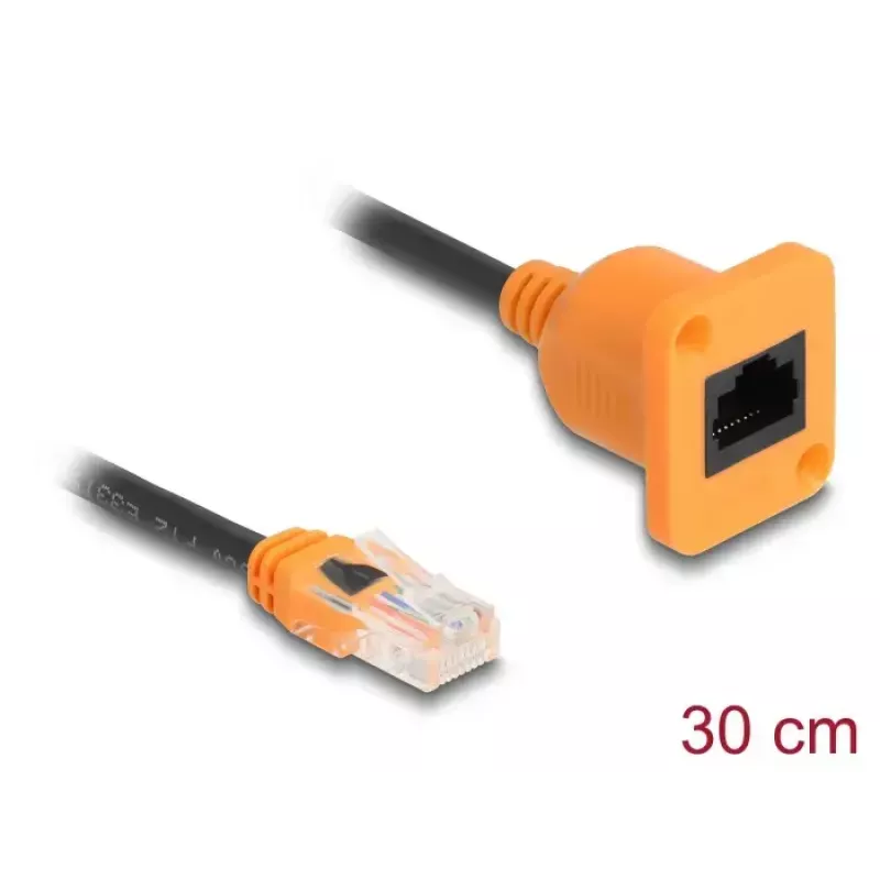 Võrgukaabel DELOCK 90803 Cat5e U/UTP RJ-45 to RJ-45 Must/Oranž 0,3 m