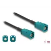 Koaksiaalkaabel DELOCK 90678 HSD Z to HSD Z, 1 m, must/sinine