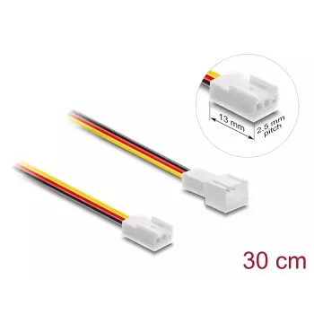 Kaabli pikendus DELOCK 90870 arvuti jahutussüsteemidele, PVC, Ø 1,3 mm, must/punane/valge/kollane