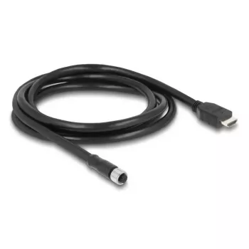 DELOCK M12 A-kodeeringuga 17-kontaktiline (emale) HDMI-le (isane) kaabel 2 m