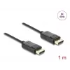DELOCK koaksiaalne DisplayPort-kaabel 8K 60 Hz, DisplayPort–DisplayPort, 1 m, must, punutud kate