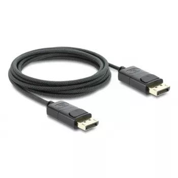 DELOCK koaksiaalne DisplayPort-kaabel 8K 60 Hz, DisplayPort–DisplayPort, 1 m, must, punutud kate