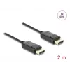 DELOCK koaksiaalne DisplayPort-kaabel 8K 60 Hz, DisplayPort-DisplayPort, 2 m, must, punutud
