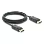 DELOCK koaksiaalne DisplayPort-kaabel 8K 60 Hz, DisplayPort-DisplayPort, 2 m, must, punutud