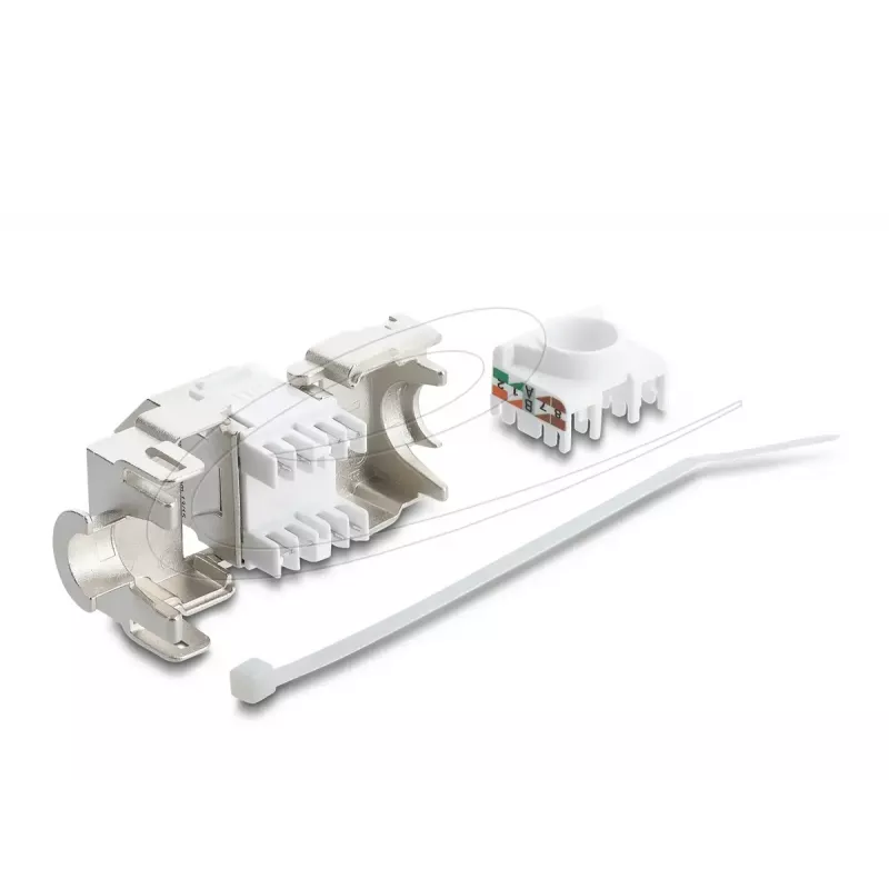 Keystone-moodul DELOCK 90938 — RJ-45 Cat.6A varjestatud lame keystone, valge