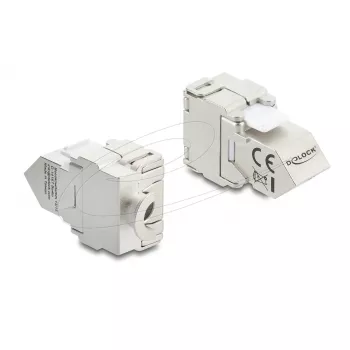 Keystone-moodul DELOCK 90938 — RJ-45 Cat.6A varjestatud lame keystone, valge