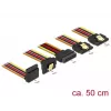 SATA-kaabel DeLOCK 60149 0.5 m SATA 15-kontaktiline 4 x SATA 15-kontaktiline Must Oranž Punane Kollane