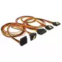 SATA-kaabel DeLOCK 60149 0.5 m SATA 15-kontaktiline 4 x SATA 15-kontaktiline Must Oranž Punane Kollane