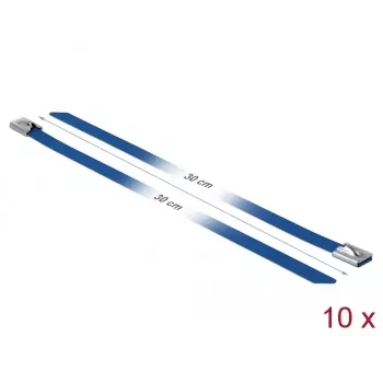 Kaabliside DeLOCK 18798 Terasest Sinine 300mm 10 tk